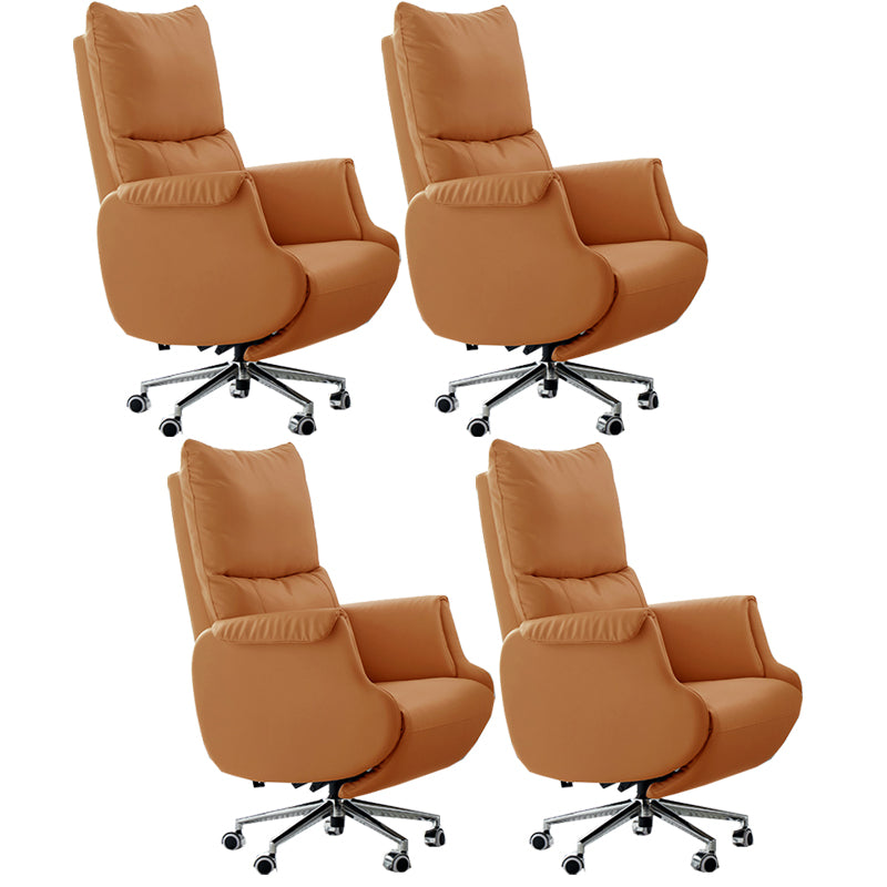 Modern Slide Office Chair Armless Leather Ergonomic Desk Chair with Wheels