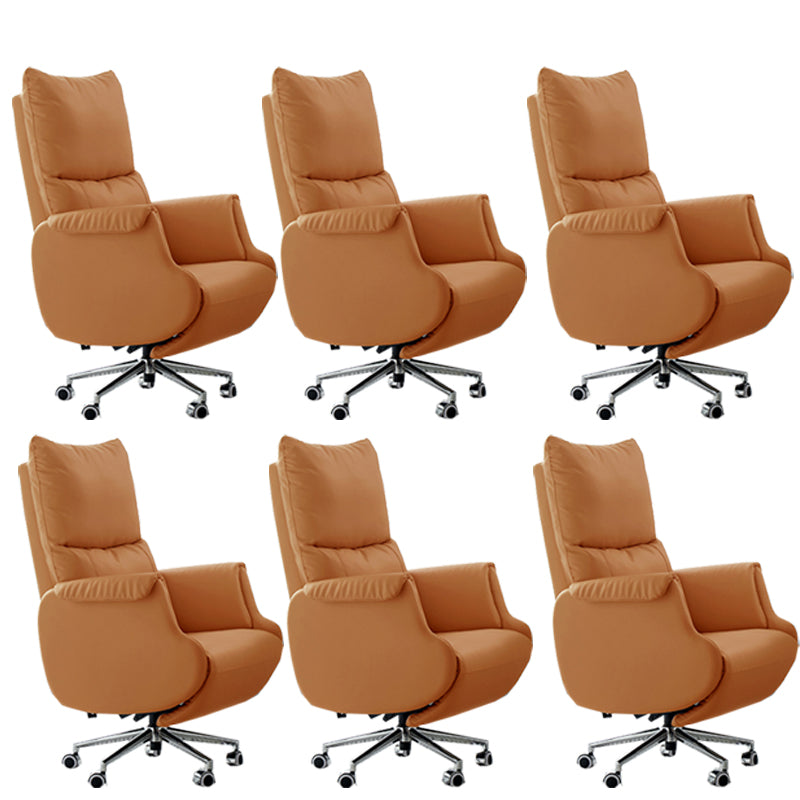 Modern Slide Office Chair Armless Leather Ergonomic Desk Chair with Wheels