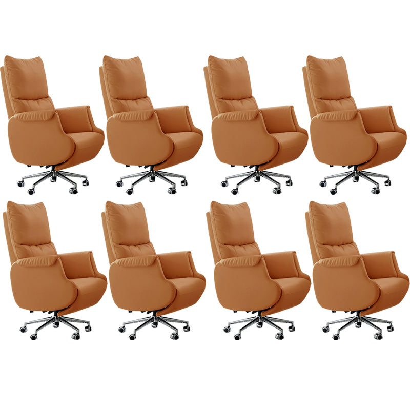 Modern Slide Office Chair Armless Leather Ergonomic Desk Chair with Wheels