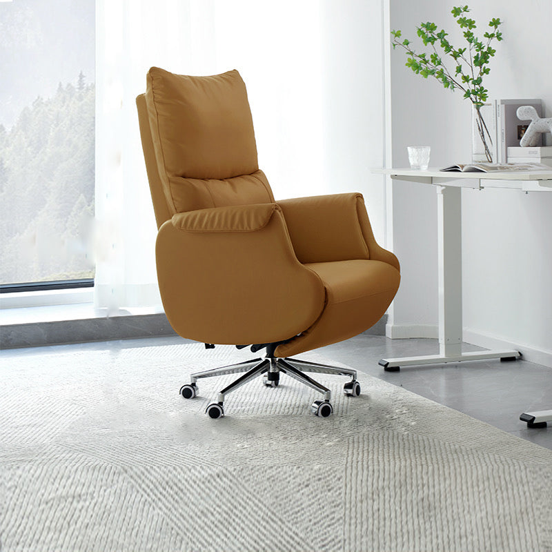 Modern Slide Office Chair Armless Leather Ergonomic Desk Chair with Wheels