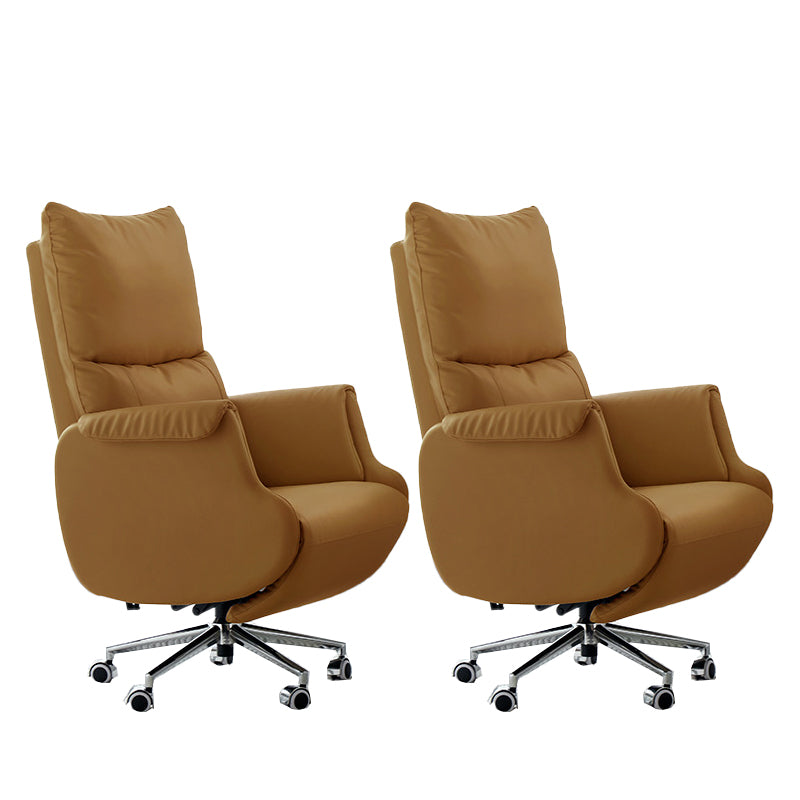 Modern Slide Office Chair Armless Leather Ergonomic Desk Chair with Wheels