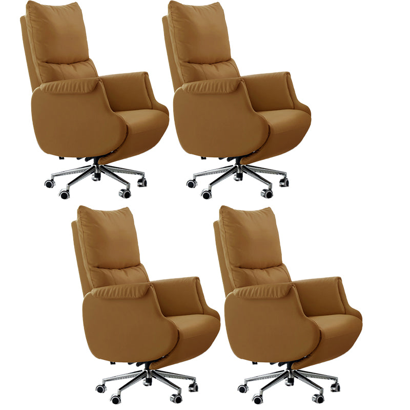 Modern Slide Office Chair Armless Leather Ergonomic Desk Chair with Wheels