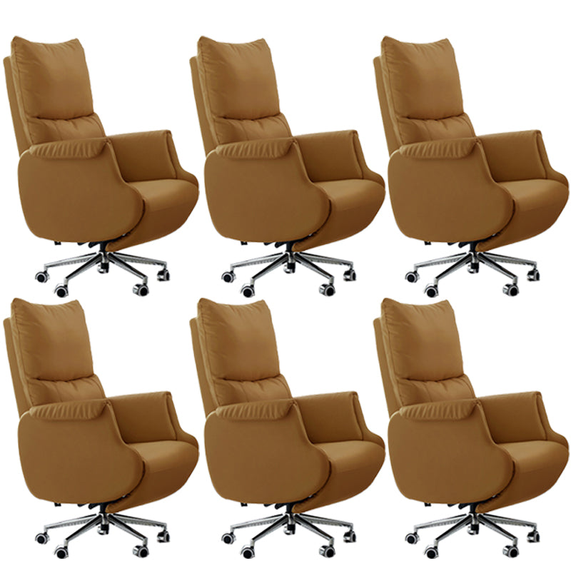 Modern Slide Office Chair Armless Leather Ergonomic Desk Chair with Wheels