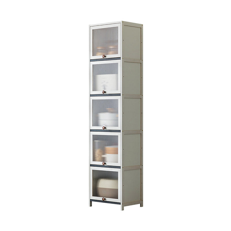 Modern Style Dining Server White Wood Dining Server with Acrylic Doors