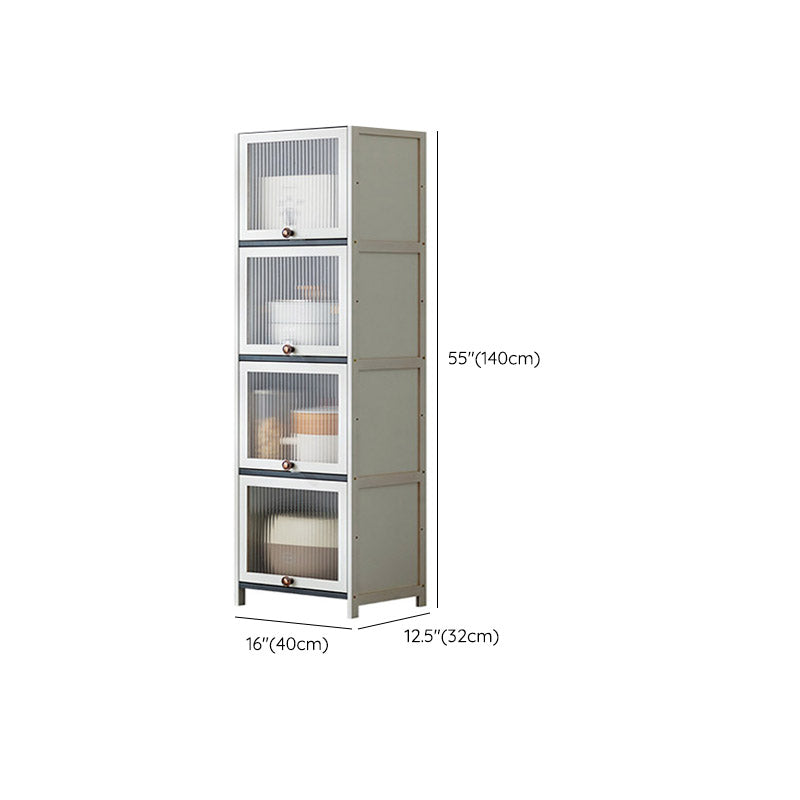 Modern Style Dining Server White Wood Dining Server with Acrylic Doors