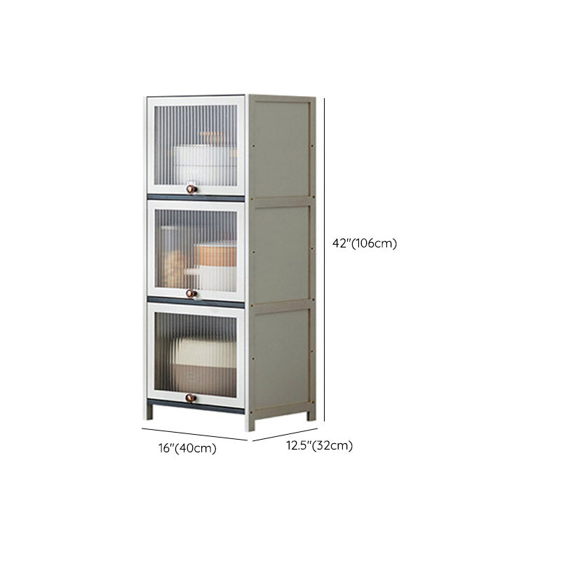 Modern Style Dining Server White Wood Dining Server with Acrylic Doors