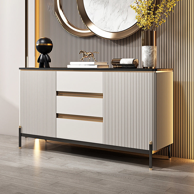 Stone Sideboard Table Modern & Contemporary Server with Cabinets and Drawers