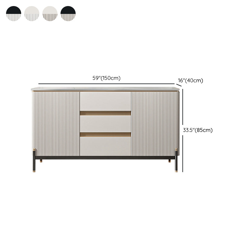 Stone Sideboard Table Modern & Contemporary Server with Cabinets and Drawers