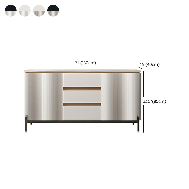 Stone Sideboard Table Modern & Contemporary Server with Cabinets and Drawers