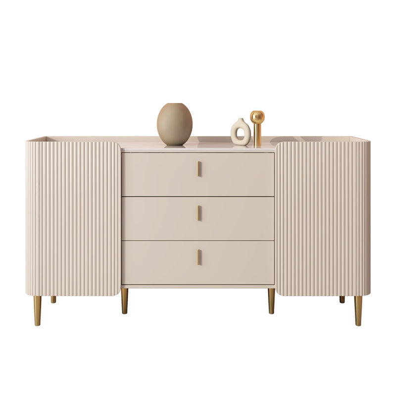 Glam Style Buffet Stand Stone Credenza with Cabinets and Drawers