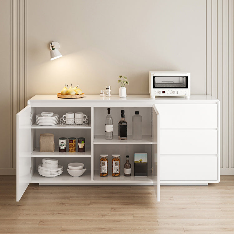 Contemporary Sideboard Table Wood Buffet with Drawers and Cabinets