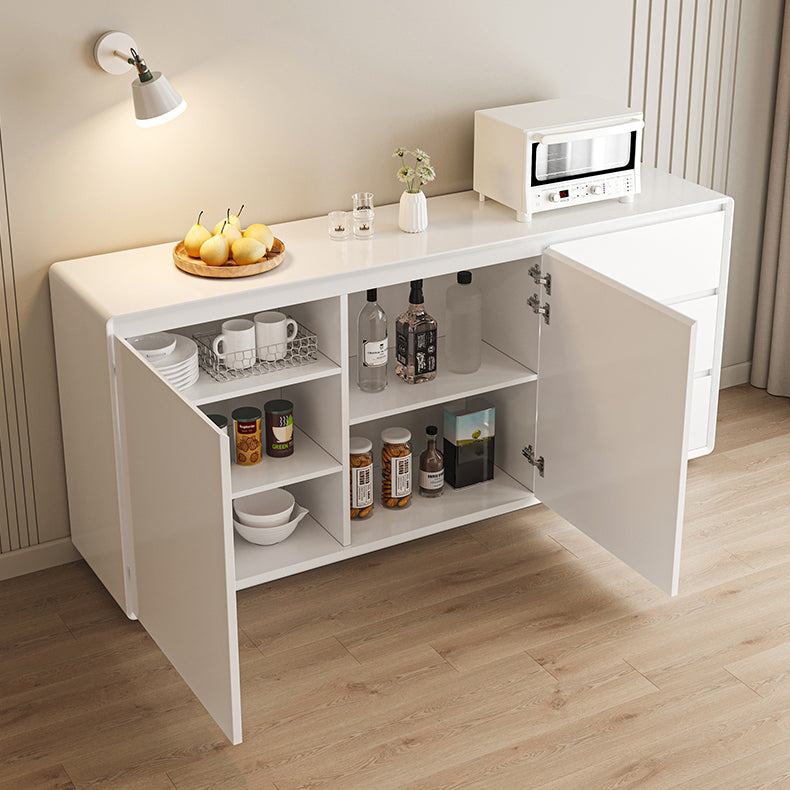 Contemporary Sideboard Table Wood Buffet with Drawers and Cabinets