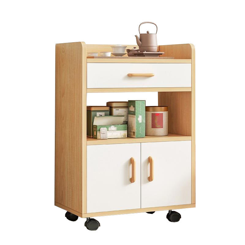 Wood Dining Buffet Glam Buffet Server with Drawers and Cabinets