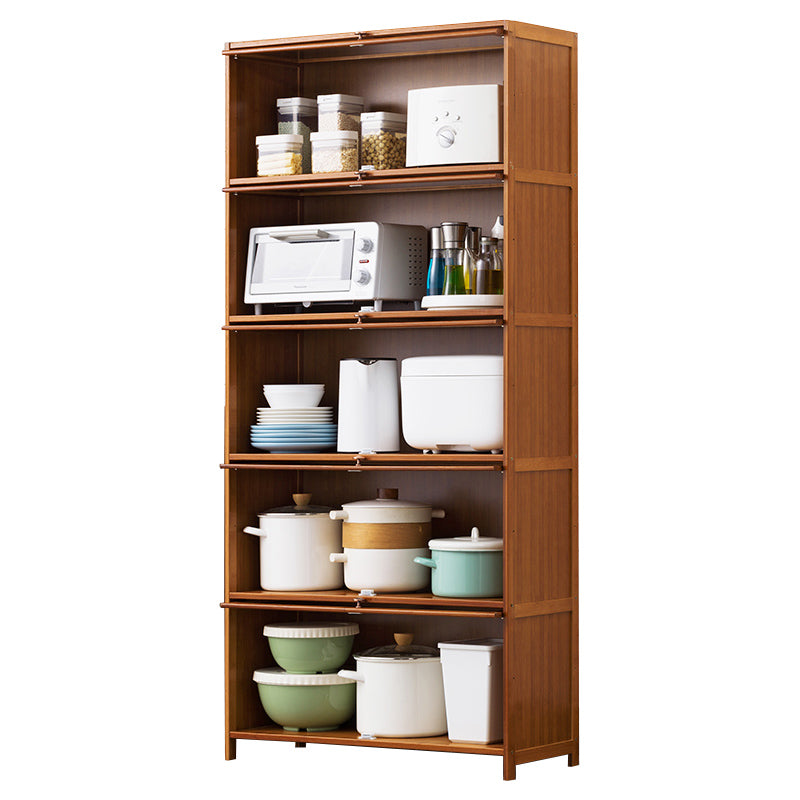 Brown Bamboo Dining Server Contemporary Buffet Sideboard for Home