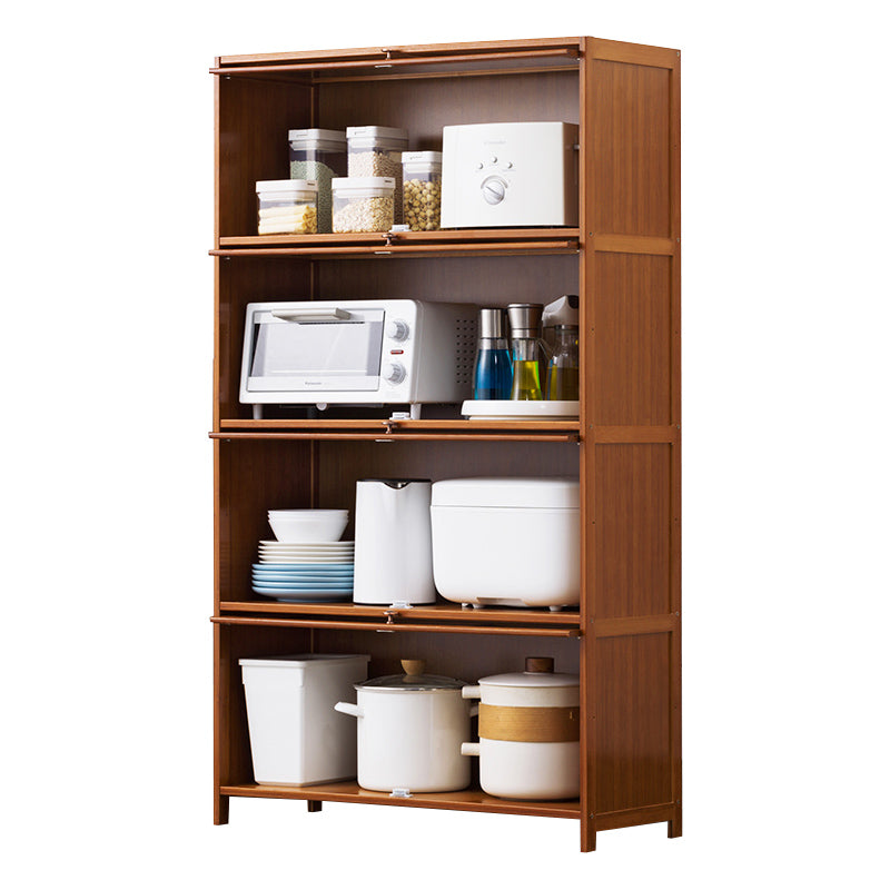 Brown Bamboo Dining Server Contemporary Buffet Sideboard for Home