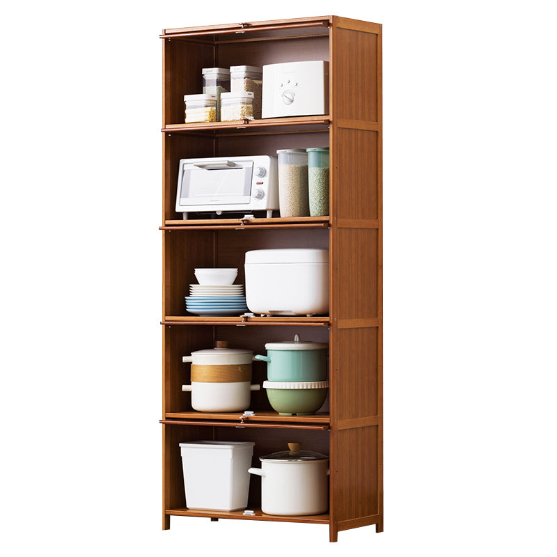 Brown Bamboo Dining Server Contemporary Buffet Sideboard for Home