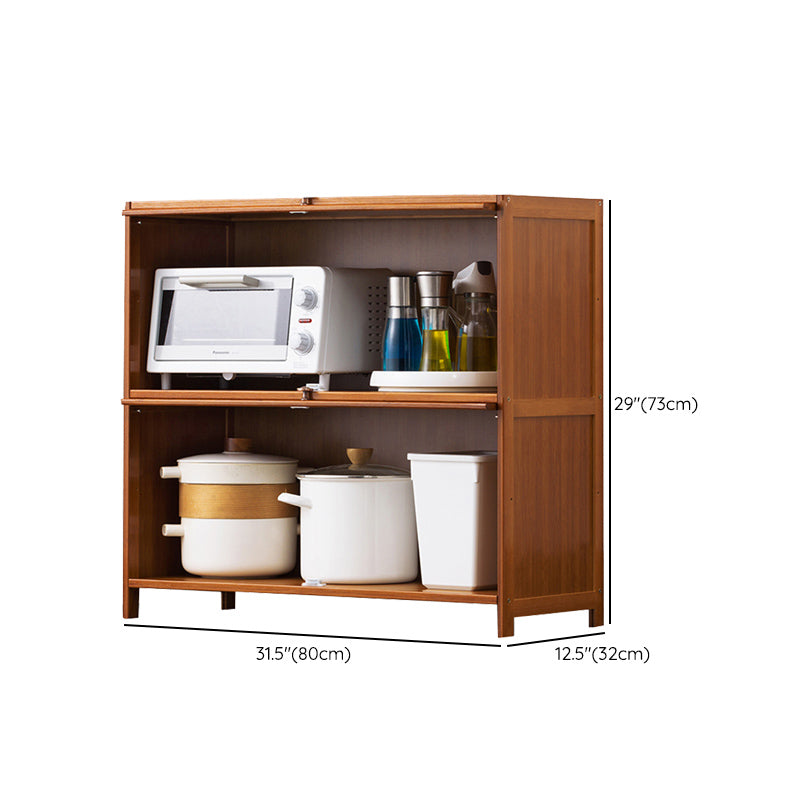 Brown Bamboo Dining Server Contemporary Buffet Sideboard for Home