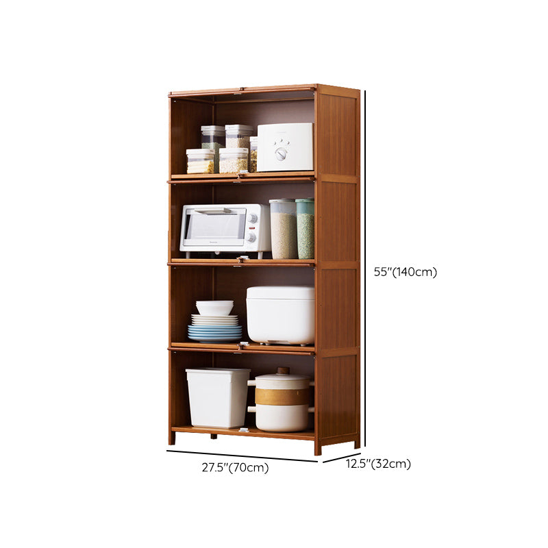 Brown Bamboo Dining Server Contemporary Buffet Sideboard for Home