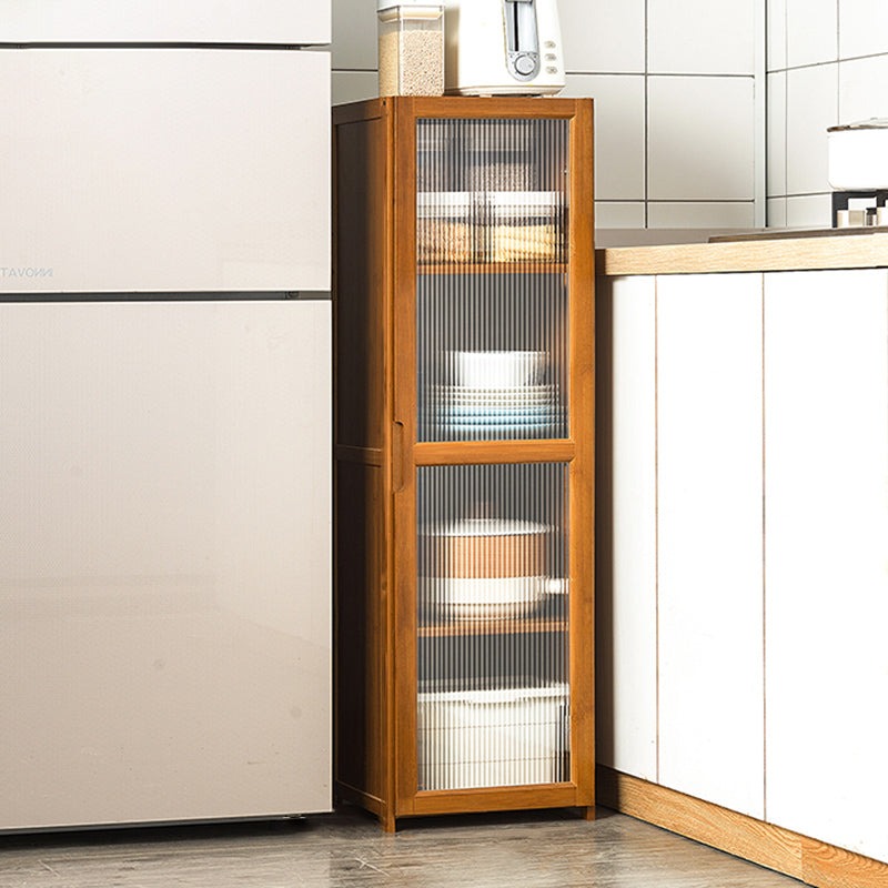 Bamboo Dining Server Contemporary Brown Sideboard Cabinet with Cabinets