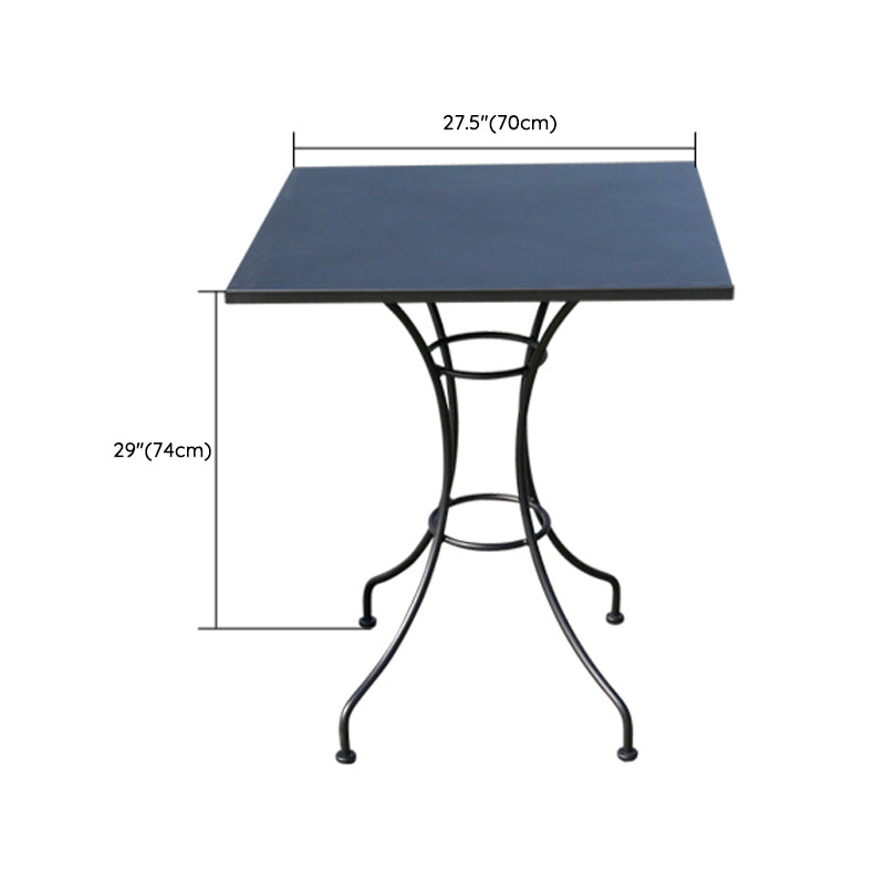 Industrial Metal Frame Side Table Outdoor Aluminum Patio Table