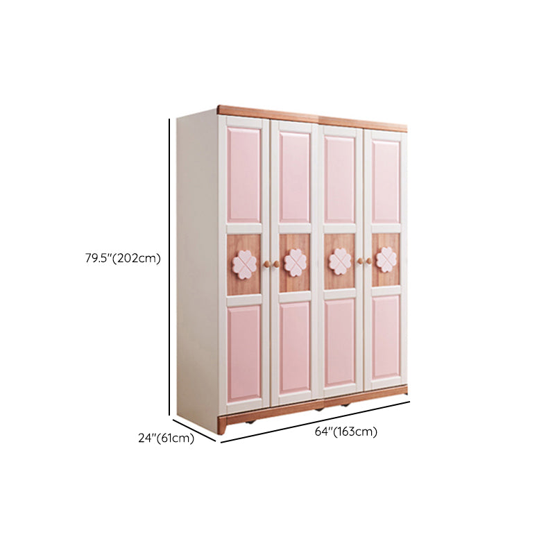 Solid Wood Bedroom Armoire with Garment Rod Modern Armoire Closet