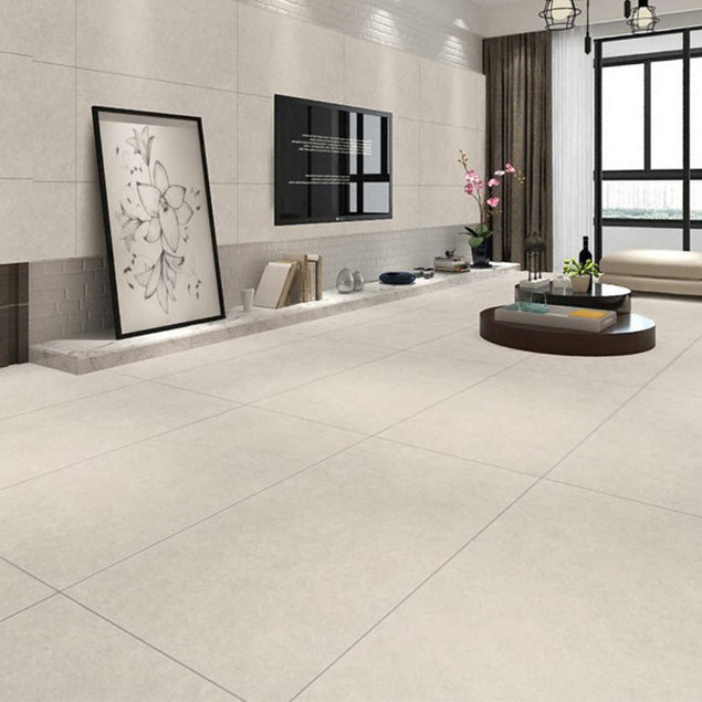 Floor Tile Straight Edge Pure Color Square Singular Floor Tile for Living Room