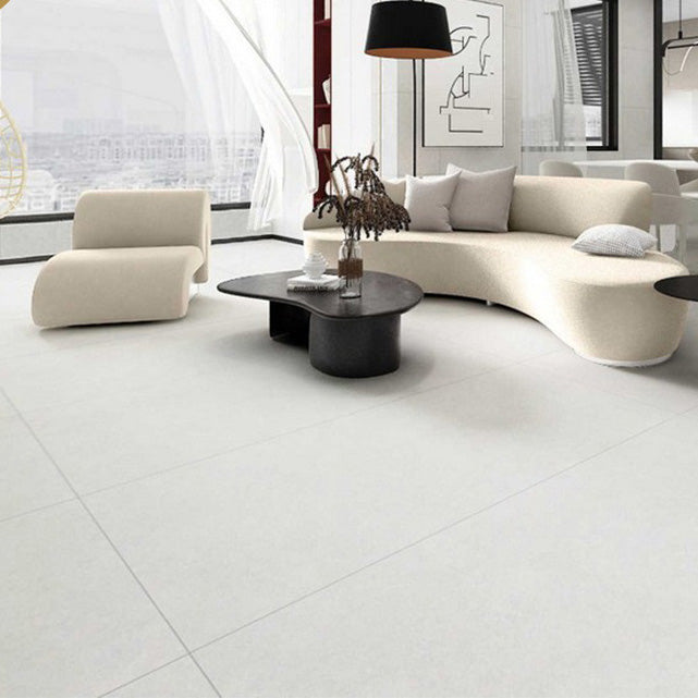 Floor Tile Straight Edge Pure Color Square Singular Floor Tile for Living Room