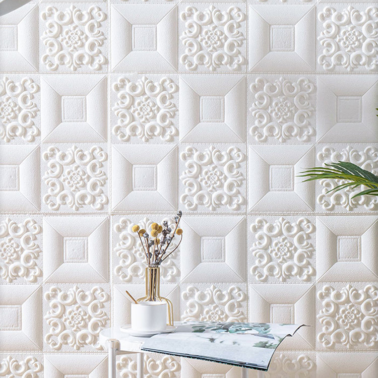 Gorgeous Style Pearl Wainscoting PVC Wall Access Panel Peel and Stick Wall Tile