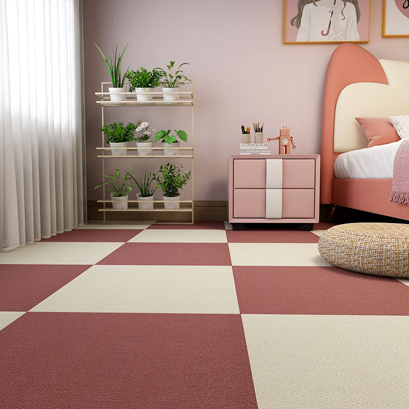 Carpet Tile Fade Resistant Non-Skid Solid Color Loose Lay Carpet Tiles Living Room