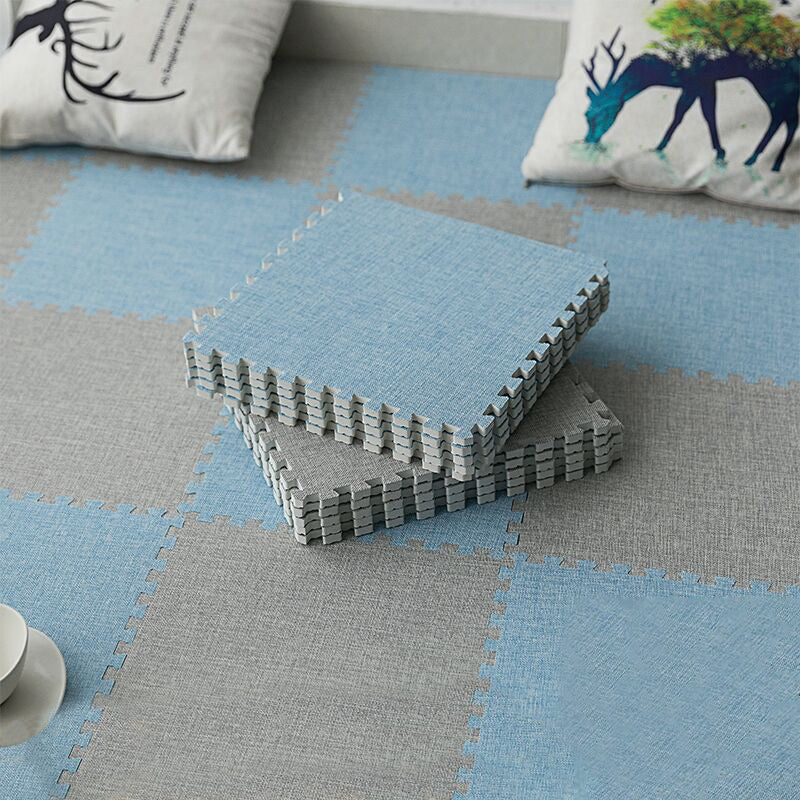 Carpet Tile Non-Skid Fade Resistant Solid Color Interlocking Carpet Tiles Living Room