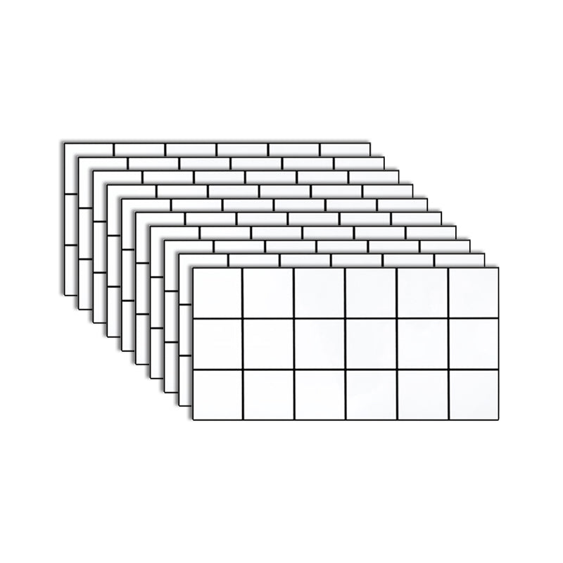 PVC Rectangular 10 Pack 12" X 23" Peel & Stick Mosaic Tile Kitchen and Bathroom