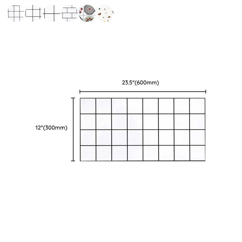 PVC Rectangular 10 Pack 12" X 23" Peel & Stick Mosaic Tile Kitchen and Bathroom