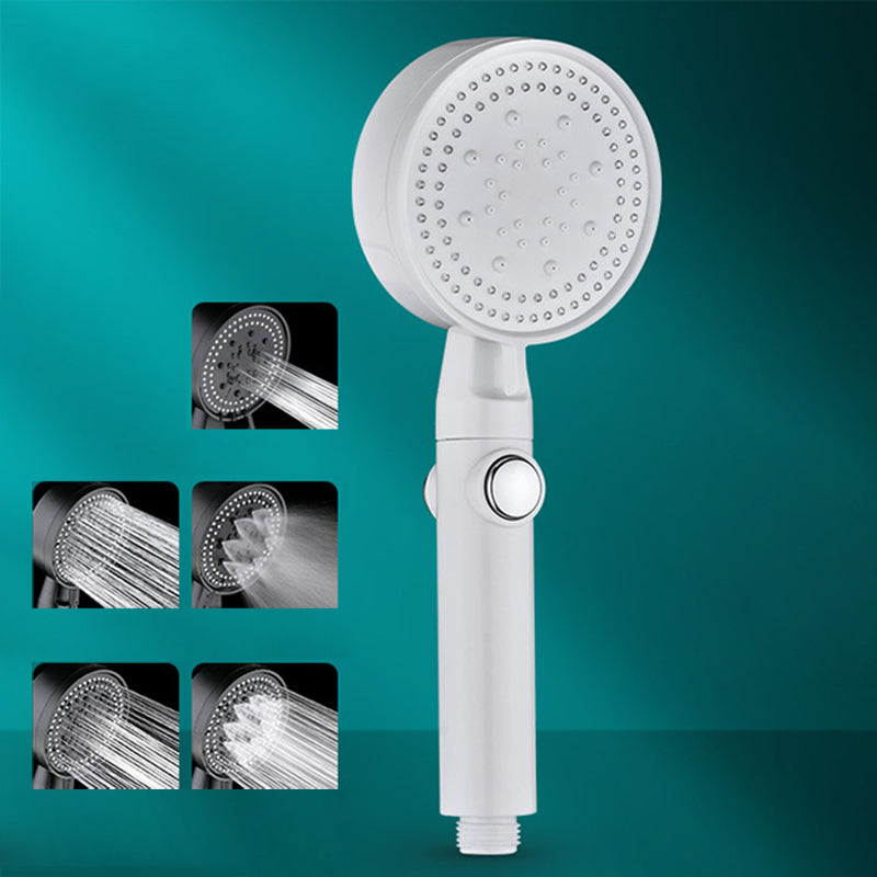 5 Sprays Shower Head Round Wall Mounted Plastic Wall Supply Holder Handheld Shower Head