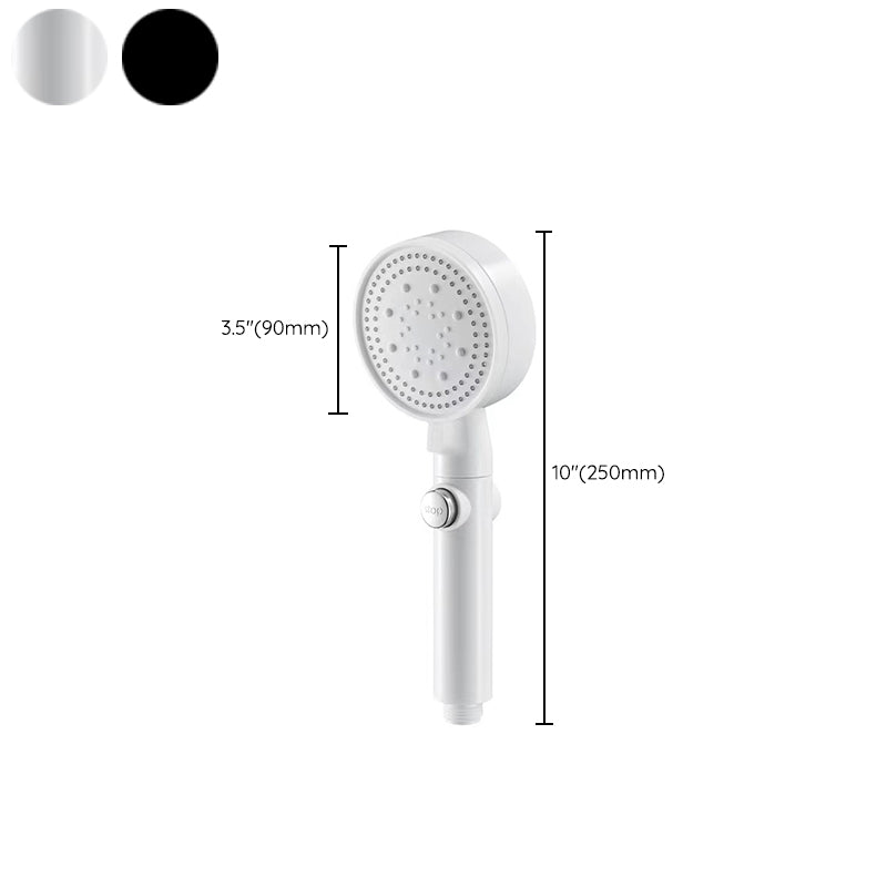 5 Sprays Shower Head Round Wall Mounted Plastic Wall Supply Holder Handheld Shower Head