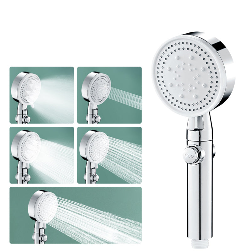 Round Handheld Shower Head Modern Plastic Shower Head with Self-Cleaning