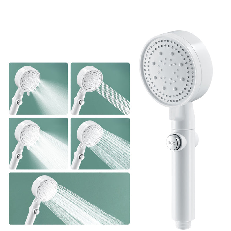 Round Handheld Shower Head Modern Plastic Shower Head with Self-Cleaning