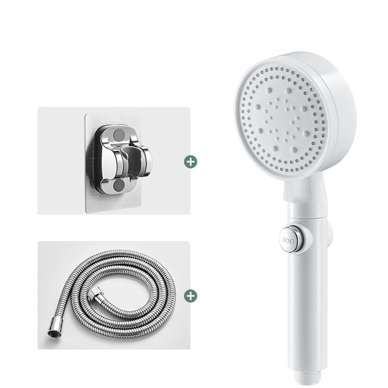 Round Handheld Shower Head Modern Plastic Shower Head with Self-Cleaning