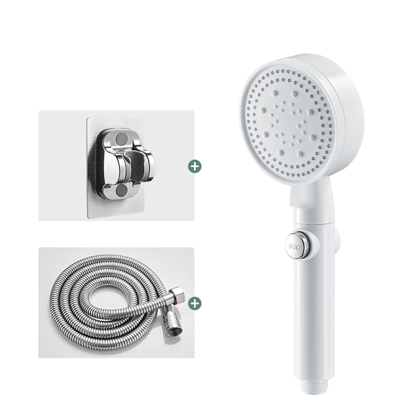 Round Handheld Shower Head Modern Plastic Shower Head with Self-Cleaning