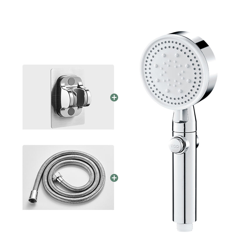 Round Handheld Shower Head Modern Plastic Shower Head with Self-Cleaning