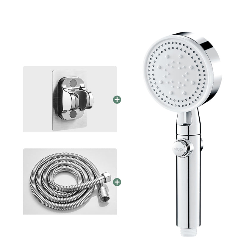 Round Handheld Shower Head Modern Plastic Shower Head with Self-Cleaning