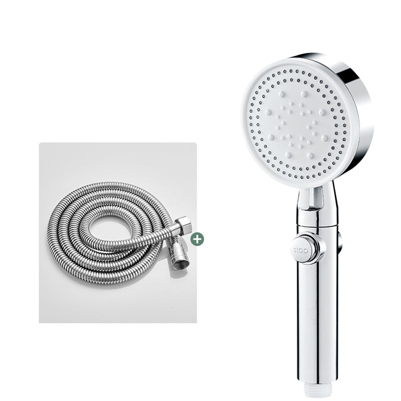 Round Handheld Shower Head Modern Plastic Shower Head with Self-Cleaning