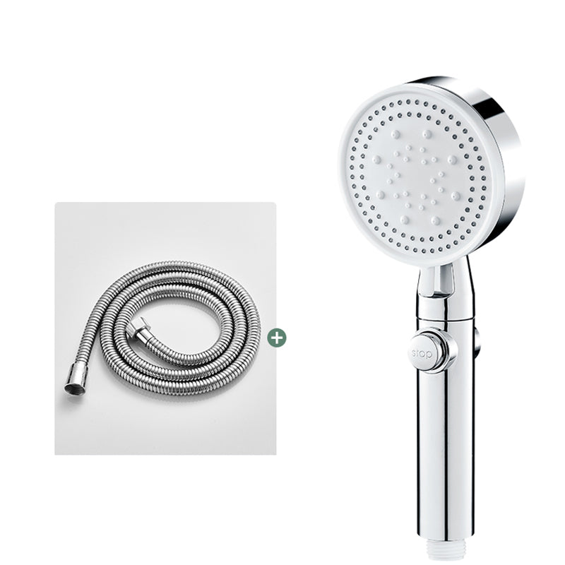 Round Handheld Shower Head Modern Plastic Shower Head with Self-Cleaning