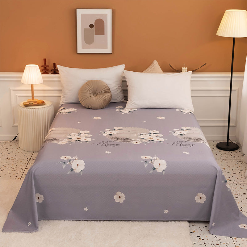 Floral Pattern Bed Sheet Breathable Skin-friendly Bed Sheet Set
