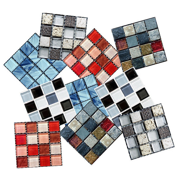 Mosaic Tile Wallpaper Plastic Peel and Stick Wall Tile with Waterproof