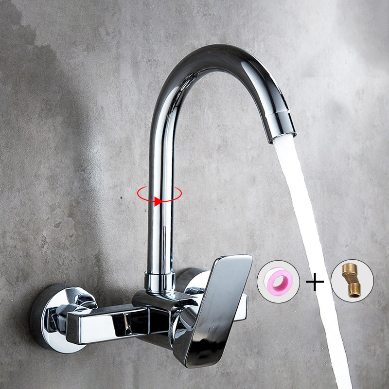 Centerset Bathroom Sink Faucet Single-handle Swivel Spout Centerset Faucet