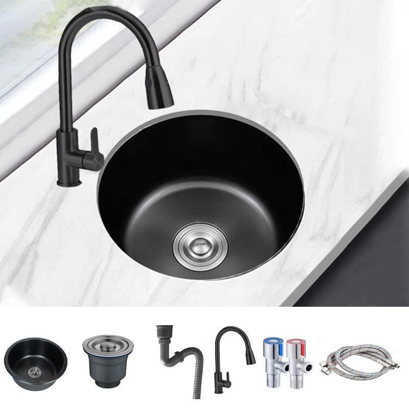 Contemporary Style Kitchen Sink Stainless Steel Round Drop-In Kitchen Sink