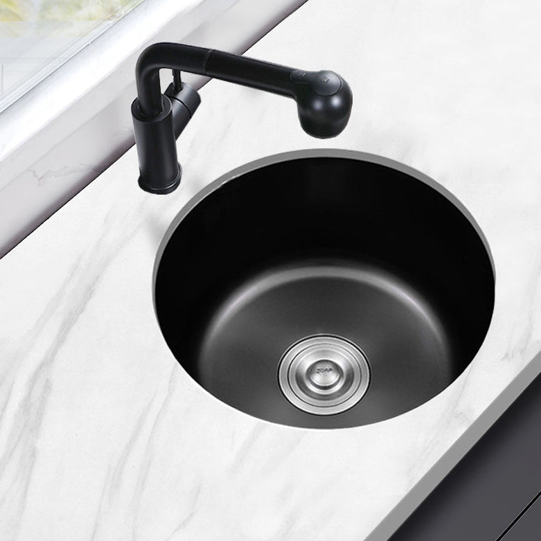 Contemporary Style Kitchen Sink Stainless Steel Round Drop-In Kitchen Sink