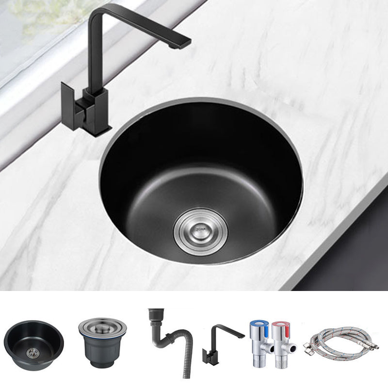 Contemporary Style Kitchen Sink Stainless Steel Round Drop-In Kitchen Sink