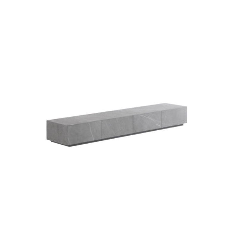 Stone Media Console Contemporary Gray TV Stand Console with Drawers