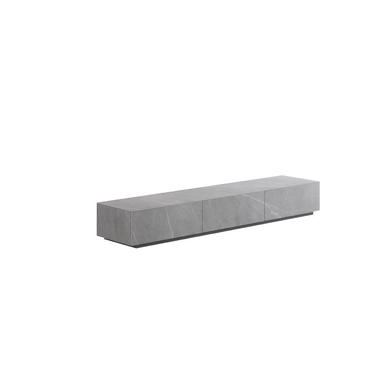 Stone Media Console Contemporary Gray TV Stand Console with Drawers